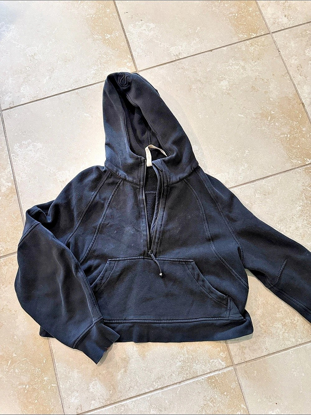 lululemon Scuba Oversized 1/2 Zip Hoodie Black Medium